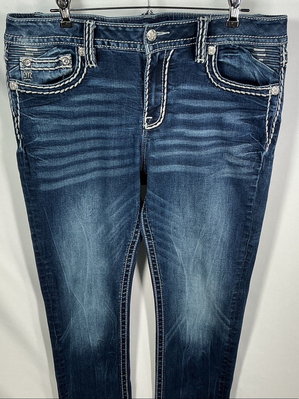 Miss Me Mid Rise Skinny Jeans Embellished Pocket 33 - Picture 2 of 15